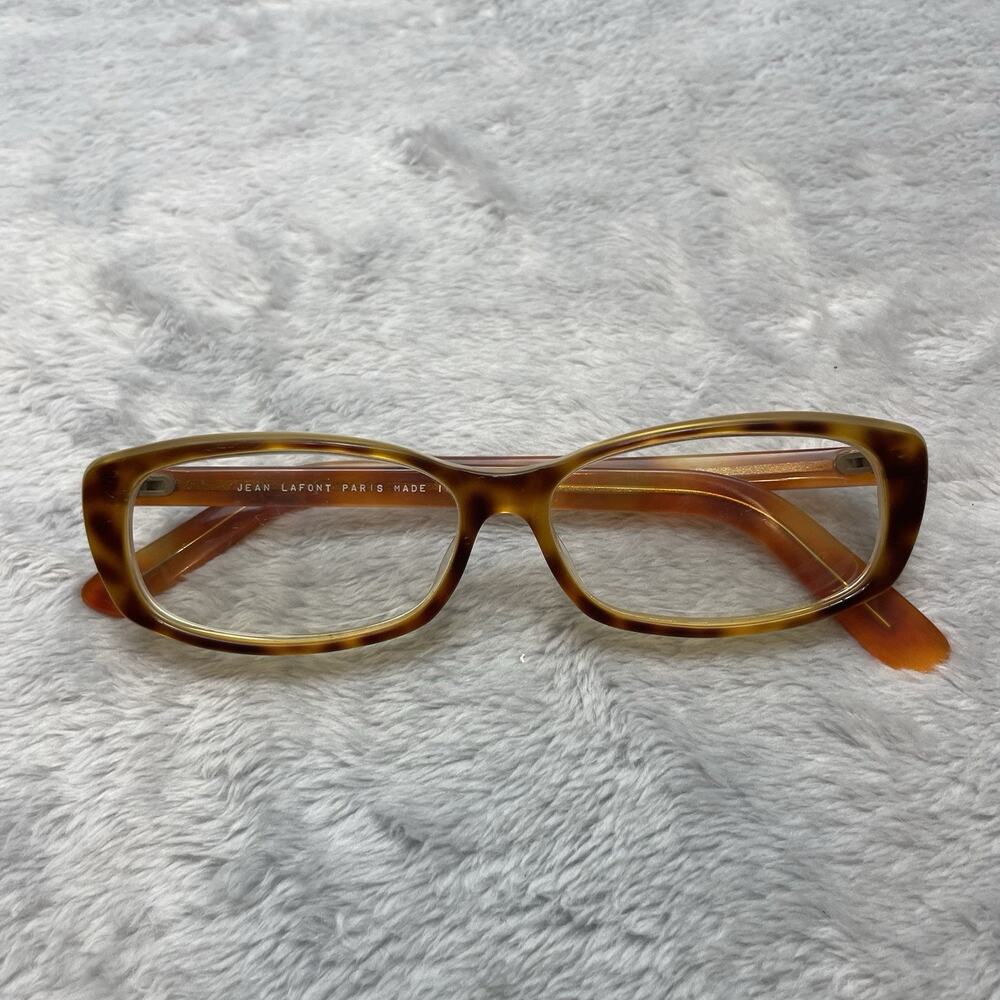Jean Lafont Womens Mac Eyeglasses Tan Tortoise Shell Rectangular *FRAMES ONLY*